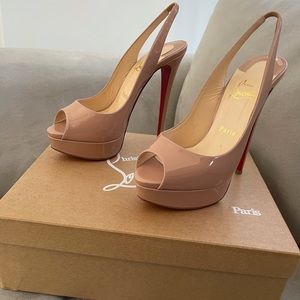Christian Louboutin Lady Peep Sling 150 Nude